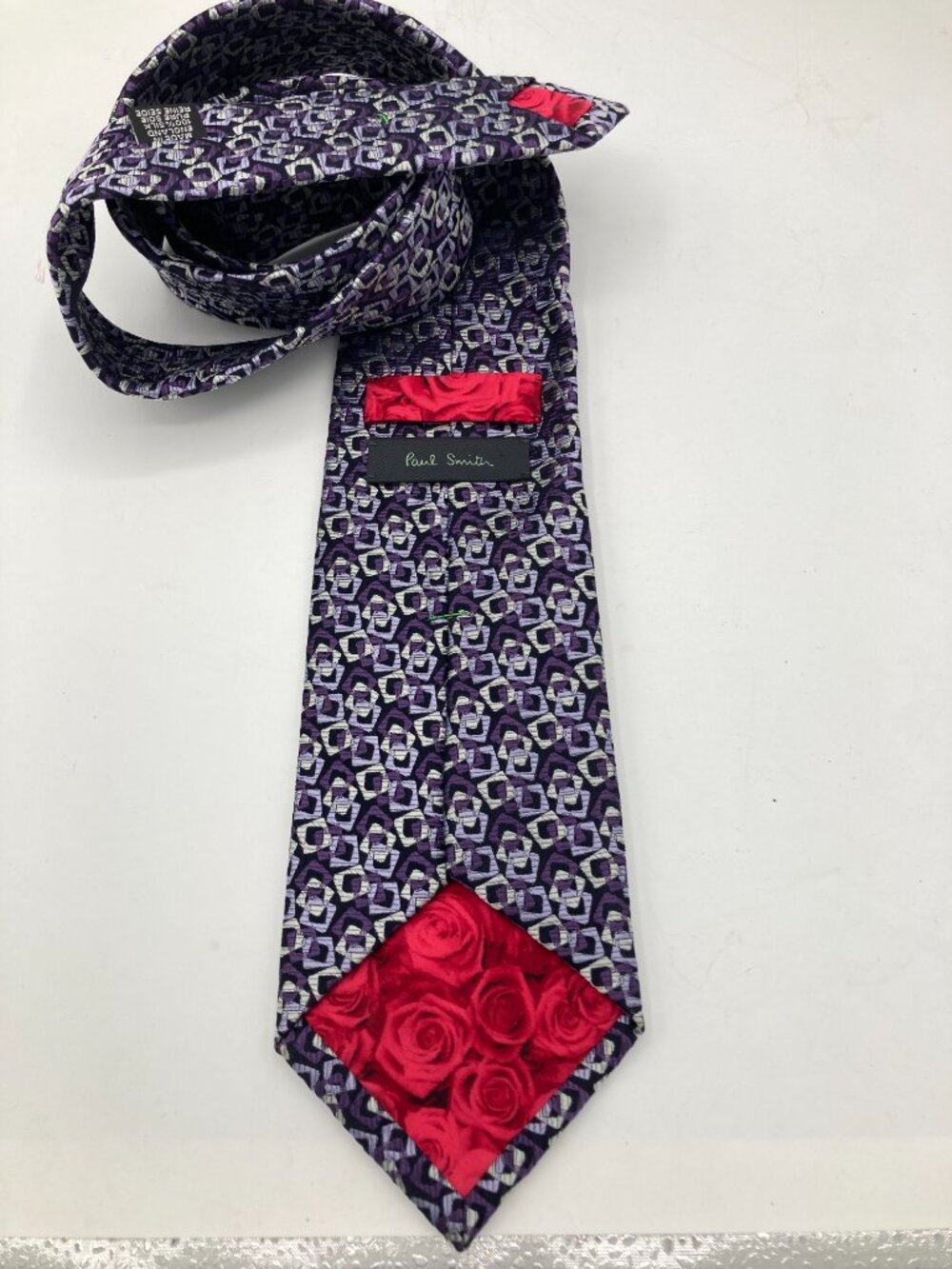PAUL SMITH MENS TIE MADE IN ENGLAN 100% SILK